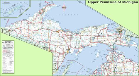 Map Of The Upper Peninsula Of Michigan With Cities