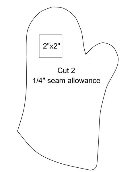 Printable Oven Mitt Pattern