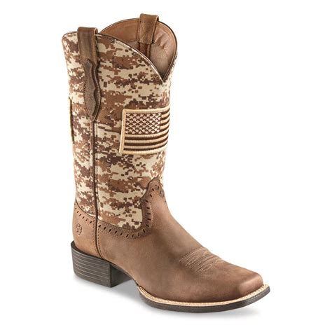 Ariat Women S Round Up Patriot Square Toe Western Boots Western Cowbabe Boots At