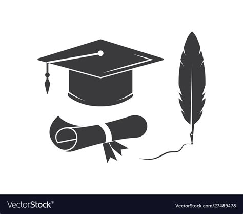 Graduation Cap Diploma Design Royalty Free Vector Image