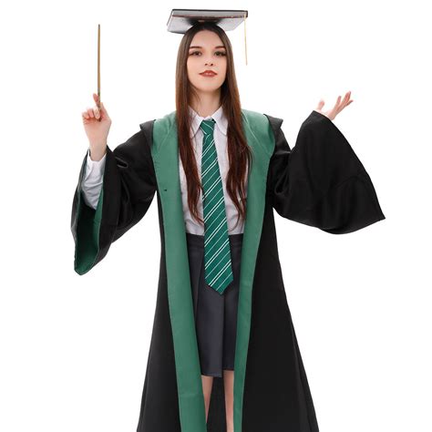 Harry Potter Female Slytherin Robe School Uniform Halloween Cosplay Co