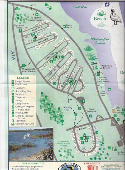 Campground Map Anastasia State Park St Augustine Florida Camping In Florida State Parks