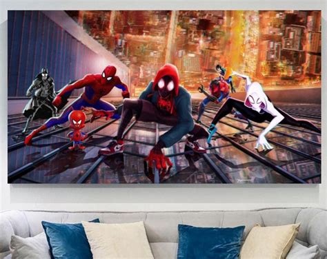 Spiderman Canvas Spider Man Miles Morales Poster Spider Man Poster