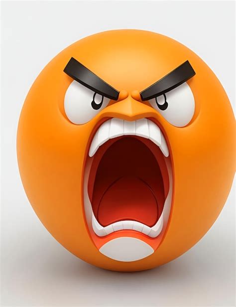 Premium Ai Image Angry 3d Emoji Glossy Color On Isolated White Background