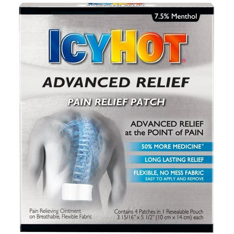 Icy Hot Advanced Pain Relief Patch 4 Ea Pack Of 2