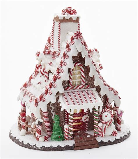 Battery Operated Gingerbread House With Snowman Led Tablepiece