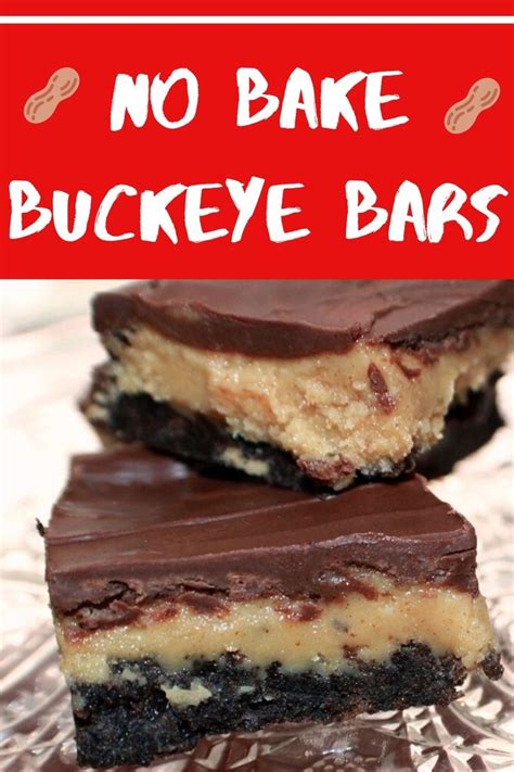 No Bake Buckeye Bars Recipe Buckeye Bars Recipe Easy Bar Recipes Baked Dessert Recipes