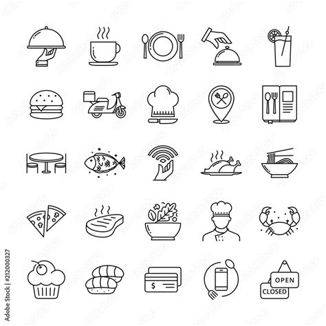 Restaurant Icon Set Suitable For Infographics Websites And Print Media