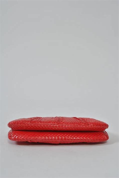 Judith Leiber Red Snakeskin Clutch At 1stdibs