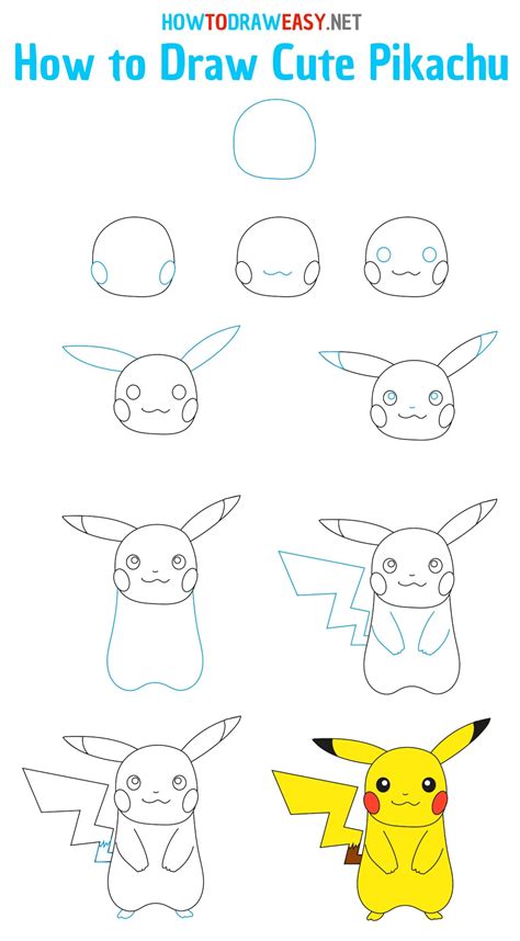 How To Draw Pikachu Cute Drawings Cute Easy Drawings Pokemon Drawings