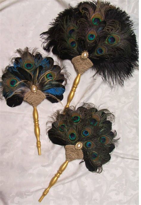 Peacock Feather Fans By Gypsywrytr Feather Fan 1920s Party Peacock