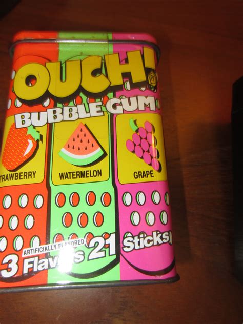 Ouch Bubble Gum In Tin Dispenser Kitschy Candy Collectible Ouch