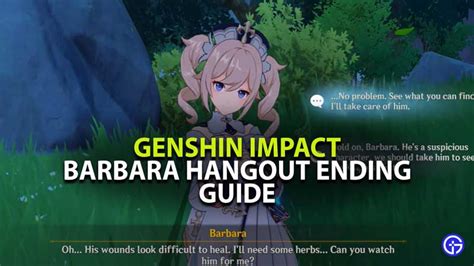 Genshin Impact Barbara Hangout Event All Endings And Choices
