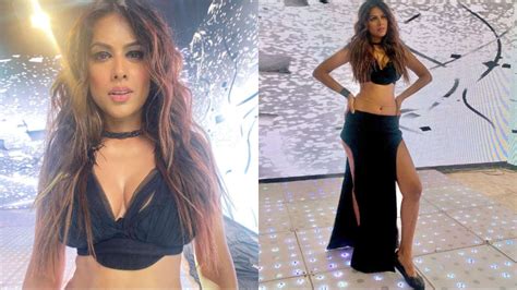 Nia Sharma Looks Smoking Hot In Black Outfit With Plunging Neckline