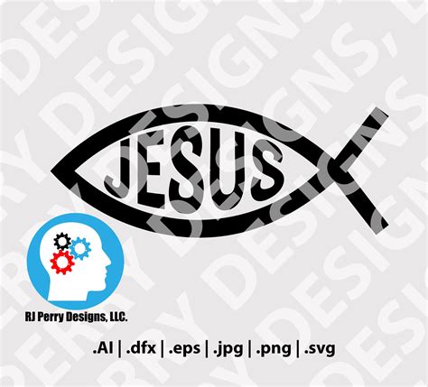 Jesus Fish Logo Jesus Logo Svg Eps Png Ai Digital Etsy