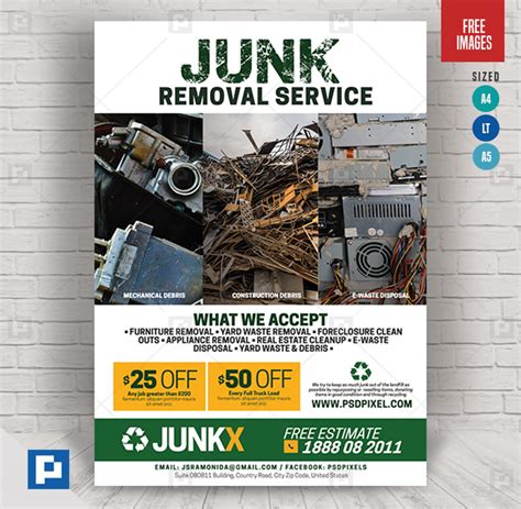Junk Removal Flyer Psdpixel