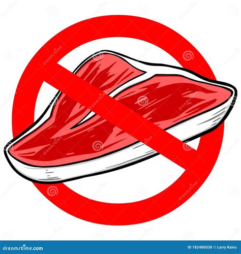 No Meat Sign Stock Vector Illustration Of Sign Cartoon 182480038