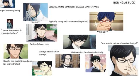 Anime Guy Pushing Up Glasses Meme Image