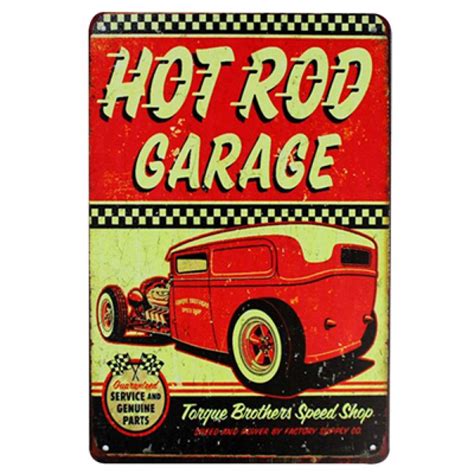 Hot Rod Garage Vintage Metal Signs Vintage Metal Signs Vintage Retro
