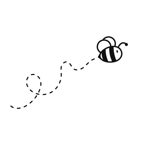 Bee Flying Path A Bee Flying In A Dotted Line The Flight Path Of A Bee