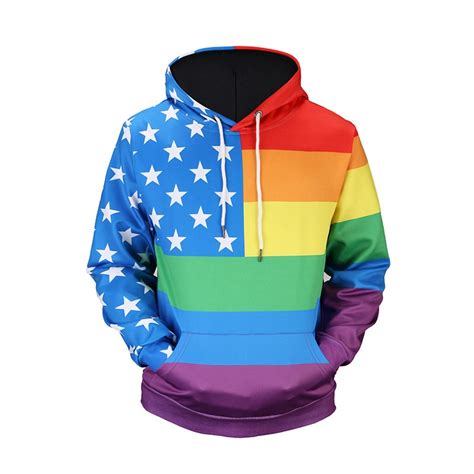 New 3d Print Hoodies Men Women Fashion Gay Sweatshirt American Rainbow