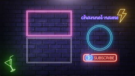 Neon End Screen YouTube Templates Free Customized End Screen