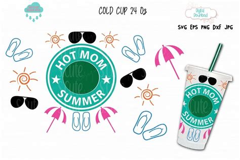 full wrap cup hot mom summer cup graphic by s cute design · creative fabrica