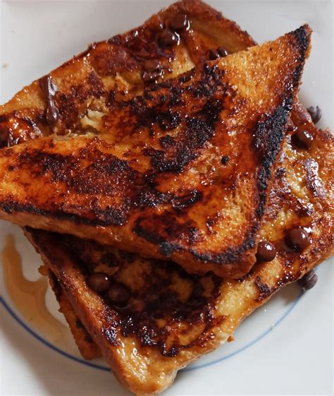 Some Nice French Toast I Had With Chocolate Chips And Maple Syrup