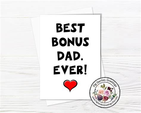 Printable Bonus Dad Fathers Day Card For Stepfather Fun Etsy