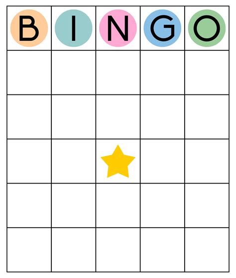 Blank Bingo Card Template Free