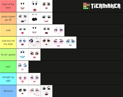 Roblox Toycode Faces Tier List Community Rankings Tiermaker Sexiezpicz Web Porn