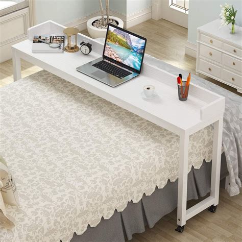 Overbed Table With Wheels Tribesigns 708 Queen Size Mobile Desk