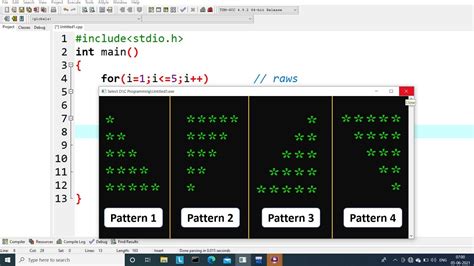 C Program To Print Star Pattern Part 1 Learn Coding Youtube
