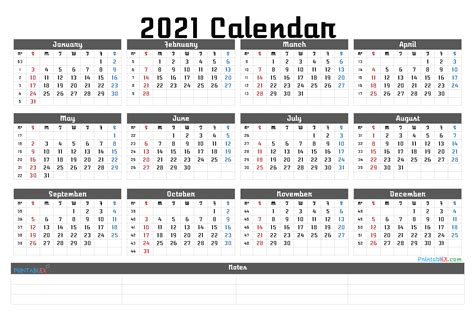 2021 Calendar With Week Numbers Printable 21ytw103
