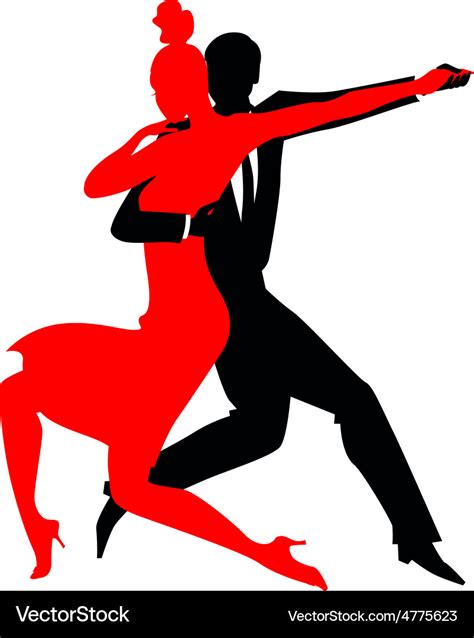 Silhouettes Of A Couple Dancing Argentine Tango Vector Image