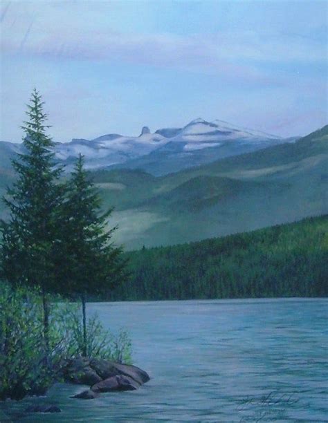 Chimney Rock Priest Lake Idaho Small Original Painting Print From