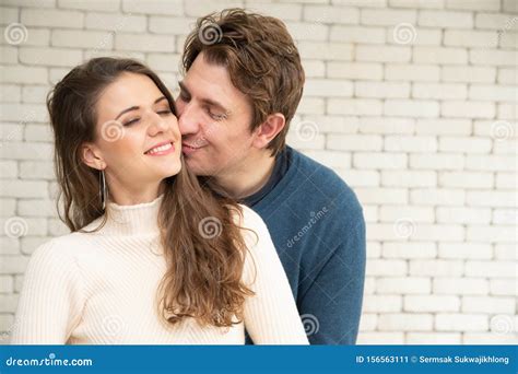 Couples Are Standing Happily Hugging Each Other Stock Image Image Of