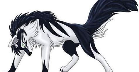 A Black And White Wolf Anime Art Pinterest