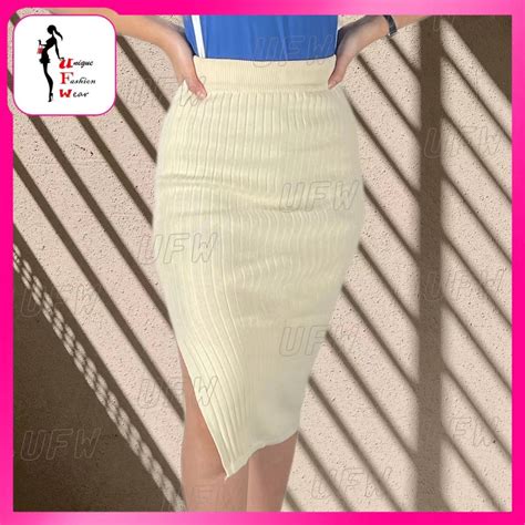 Xlh Fashion 168 Knitted Long Skirts Strechable Palda Office Skirts