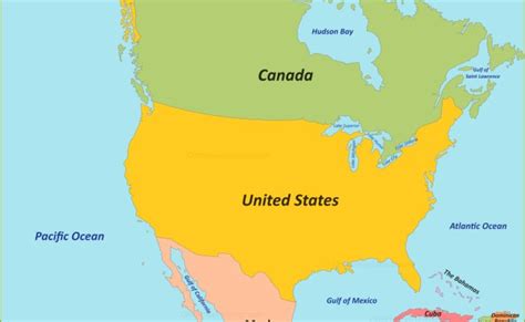 Map Of North America Countries Their Location North America Map 2023