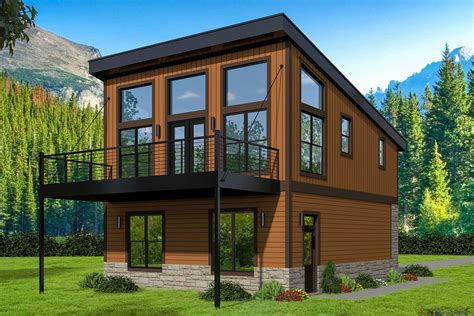 Contemporary Carriage House Plan With Balcony 68591vr Architectural