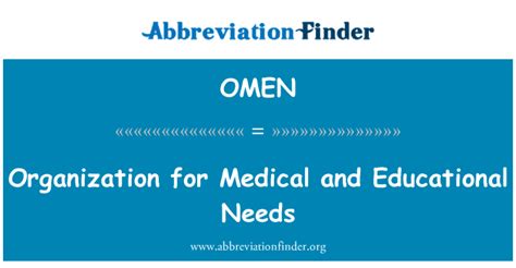Omen Definición Organización Para Las Necesidades Médicas Y Educativas