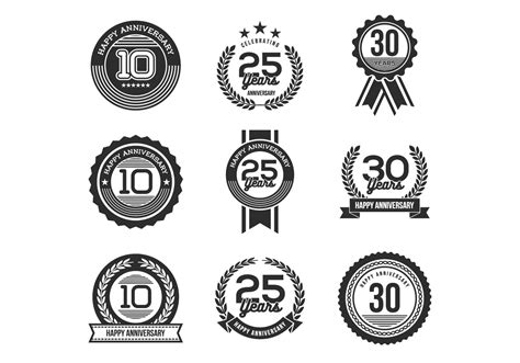 Free Anniversary Badges Vectors Download Free Vector Art Stock