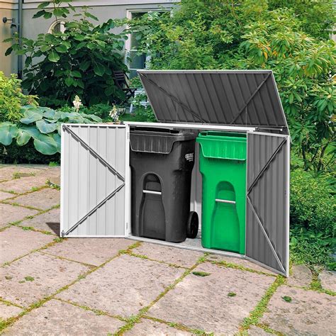 Horizontal Storage Shed 68 Cubic Feet For Garbage Cans Gt3420 Comstrom