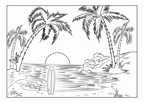 Printable Beach Coloring Pages