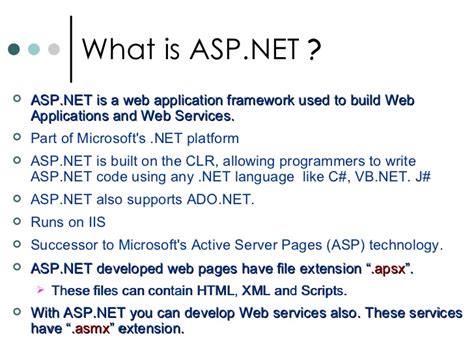 Asp means active server pages, a microsoft development that allows building dynamic web applications. Asp.net architecture