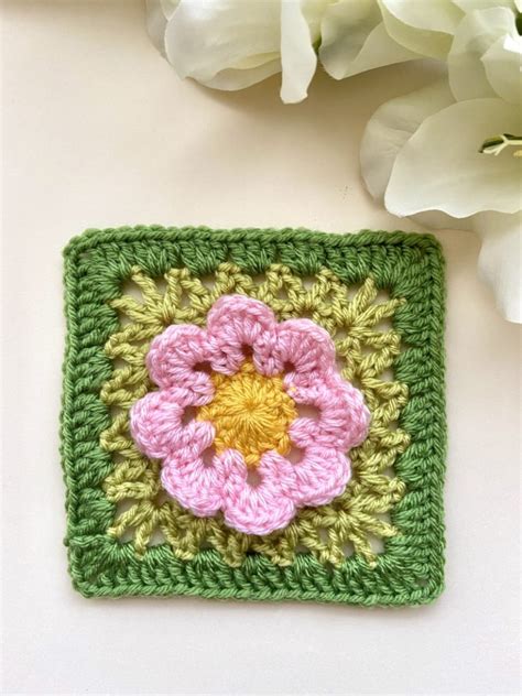 Crochet Flower Granny Square Blue Star Crochet