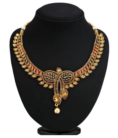 Sukkhi Alloy Golden Choker Traditional 18kt Gold Plated Necklaces Set Buy Sukkhi Alloy Golden