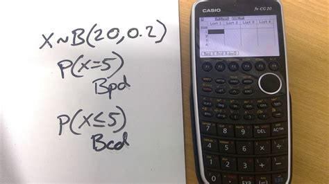 Casio Graphical Calculators Binomial Probability Youtube