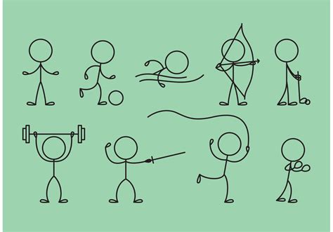 Stick Figure Icons Sports 86035 Vector Art At Vecteezy